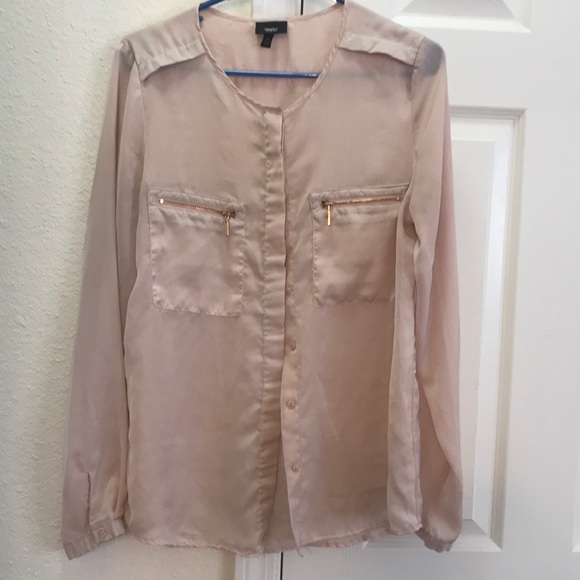 Mossimo Supply Co. Tops - BLUSH PINK BUTTON DOWN